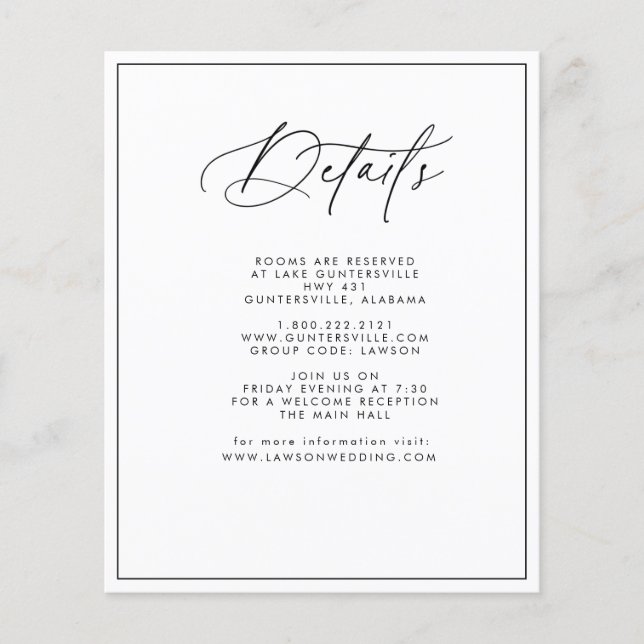 Tarjeta de detalles moderna (Anverso)