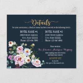 Tarjeta de detalles modernos de la floral de la Ma