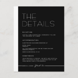 Tarjeta de detalles monocromo Minimalista moderno