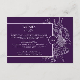 Tarjeta de detalles para el Boquete floral moderna