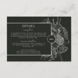 Tarjeta de detalles para el Boquete floral moderna