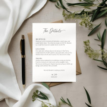 Tarjeta de detalles para invitación de boda minima