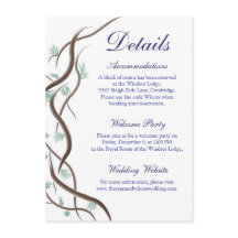 Tarjeta de detalles para ramas románticas de árbol