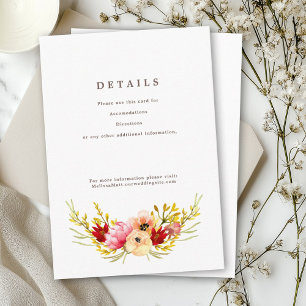 Tarjeta de detalles romántica de la acuarela del