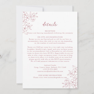Tarjeta de detalles sencilla de cerezo rosa
