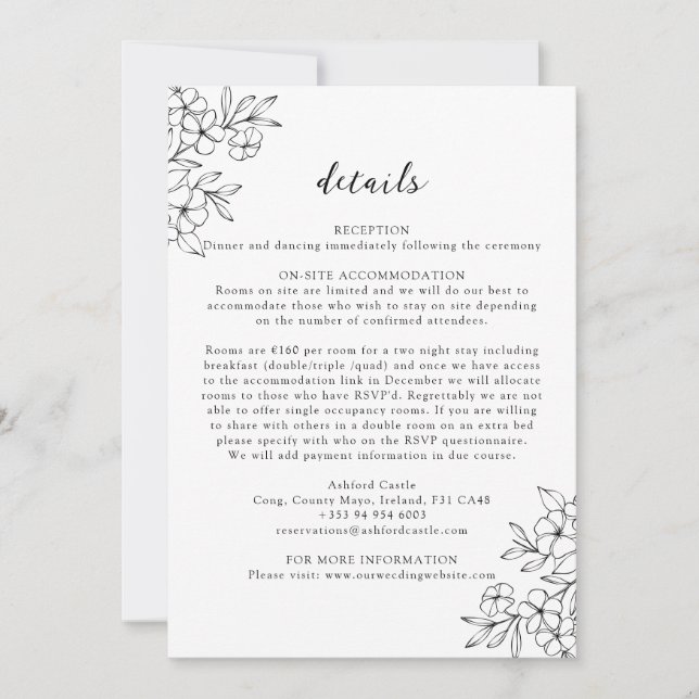 Tarjeta de detalles sencilla de la flor de cerezo  (Anverso)