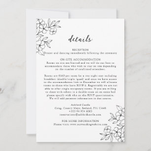 Tarjeta de detalles sencilla de la flor de cerezo 