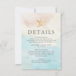 Tarjeta de detalles sobre temas de playa