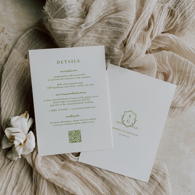 Tarjeta de detalles VERONA Moss Green Boda (Subido por el creador)