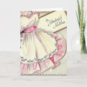 Tarjeta de Día Apron de Madre Retro