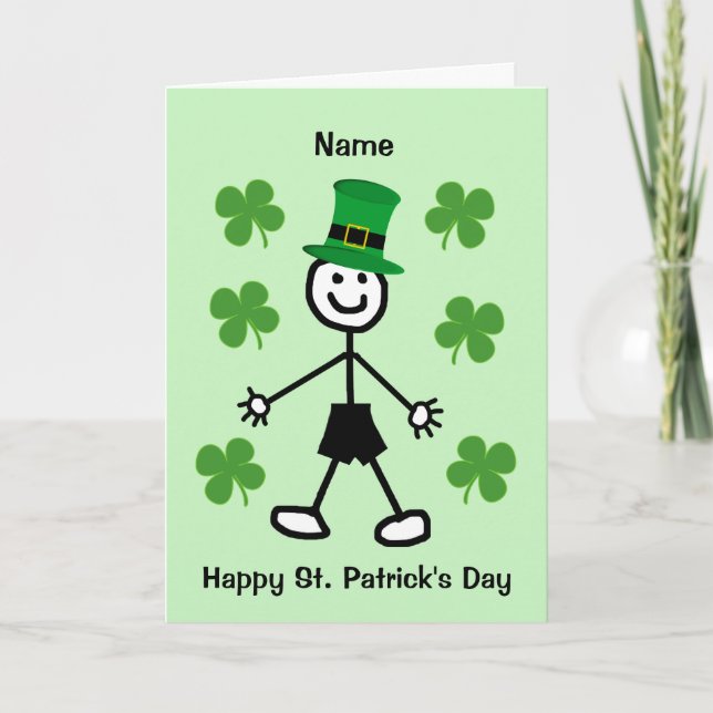 Tarjeta de Día de Cute Boy St Patrick (Anverso)
