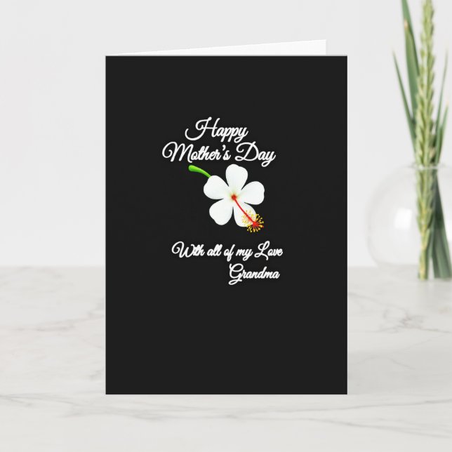 Tarjeta de día de flor blanca elegante (Anverso)