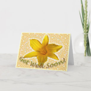Tarjeta de Día de Hemerocallis Amarillo para Desea