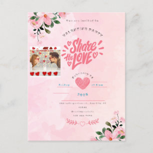 tarjeta de día de ilustraciones rojas rosadas vale