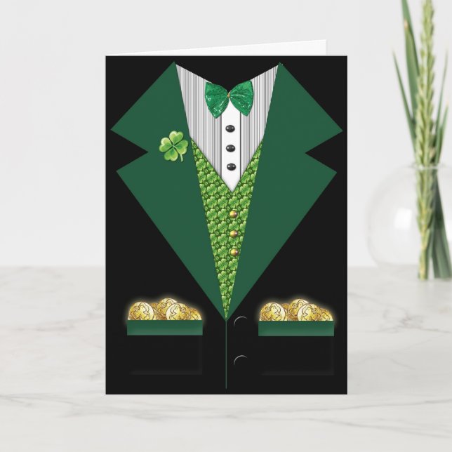 tarjeta de día de irish tuxedo St Patrick (Anverso)