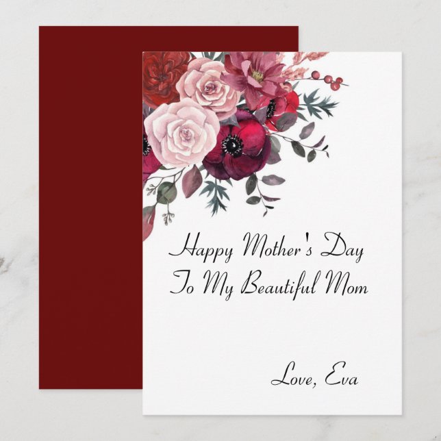 TARJETA DE Día de la Madre (Anverso / Reverso)