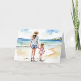 Tarjeta de Día de la Madre acuático de playa