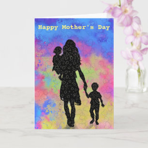 Tarjeta de Día de la Madre Amor a Madre e Hijos