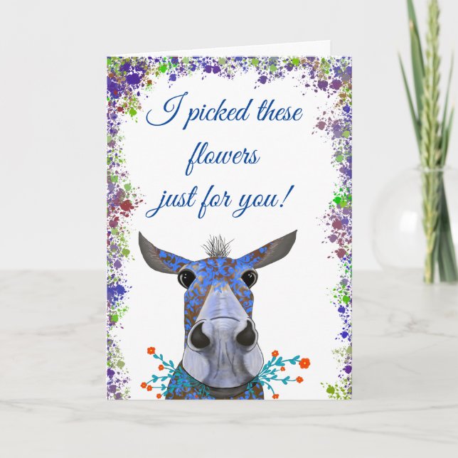 Tarjeta de Día de la Madre animal Cute Mule Person (Anverso)