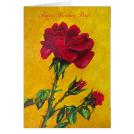 tarjeta de Día de la Madre, arte de la Rosa Roja