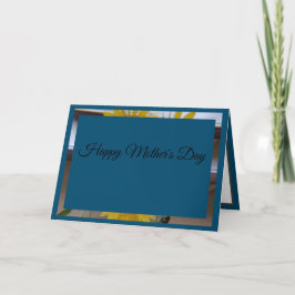 Tarjeta de Día de la Madre azul Sunflower Kaleidos