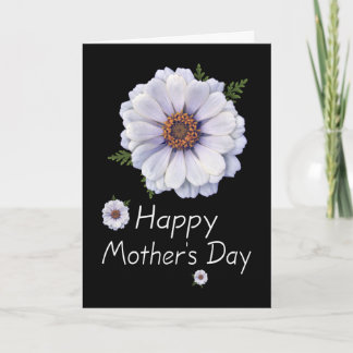 Tarjeta de Día de la Madre blanca zinnia