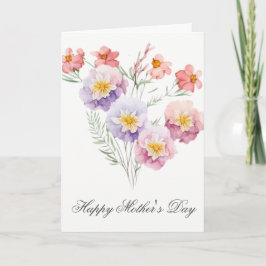 Tarjeta de Día de la Madre bonito Watercolor Flora