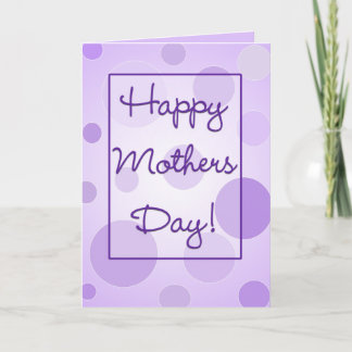 Tarjeta de Día de la Madre Burbujas púrpuras