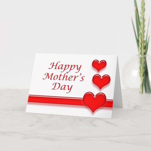 Tarjeta de Día de la Madre con corazón (Anverso)