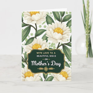 Tarjeta de Día de la Madre con flores floreciendo