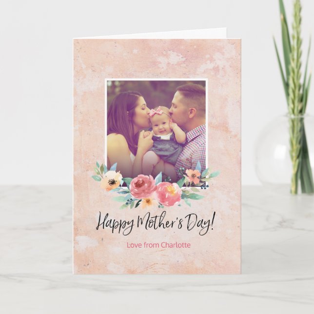 Tarjeta de Día de la Madre con foto personalizada (Anverso)