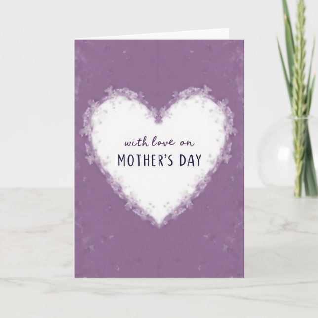 Tarjeta de Día de la Madre con tonos de lavanda (Anverso)