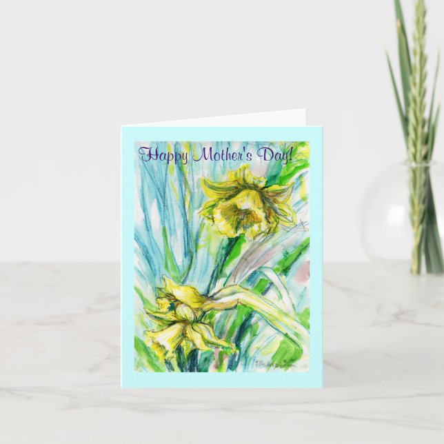 Tarjeta de Día de la Madre Daffodil Spring (Anverso)
