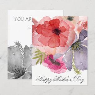 Tarjeta de Día de la Madre de acuarela de Bonito p