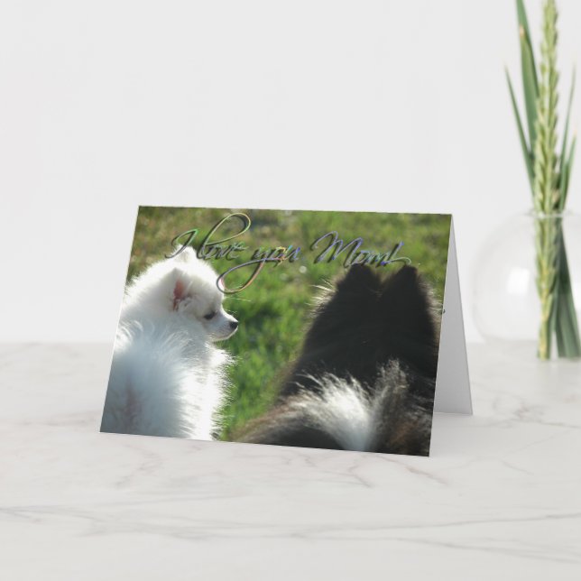 Tarjeta de Día de la Madre de Amor Cachorro (Anverso)