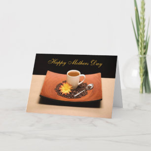Tarjeta de Día de la Madre de café y margarita ama