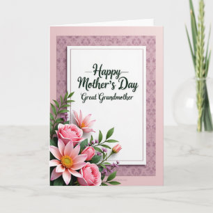 Tarjeta de día de la madre de damasco malva