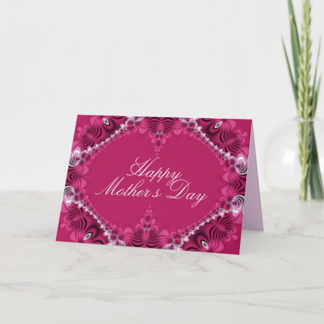 Tarjeta de Día de la Madre de elegancia de encaje  (Anverso)