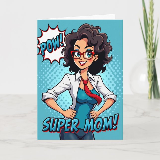 Tarjeta de Día de la Madre de estilo cómico (Anverso)