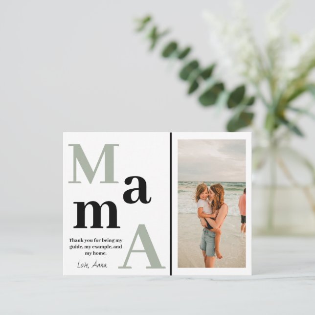 Tarjeta de Día de la Madre de foto de mamá persona (Anverso de pie)