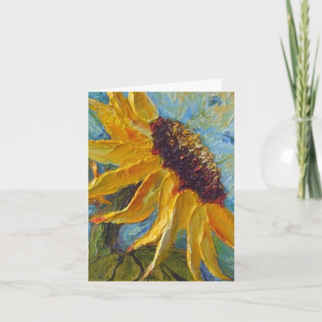 Tarjeta de Día de la Madre de girasol amarillo (Anverso)