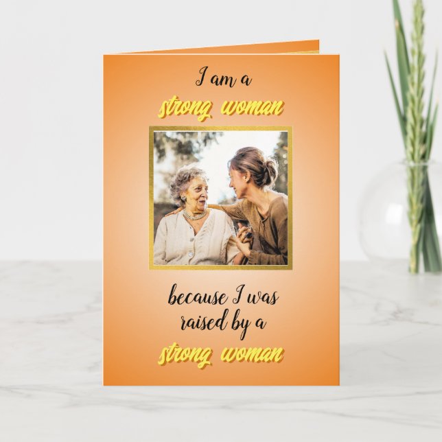 Tarjeta de Día de la Madre de hija adulta a madre  (Anverso)