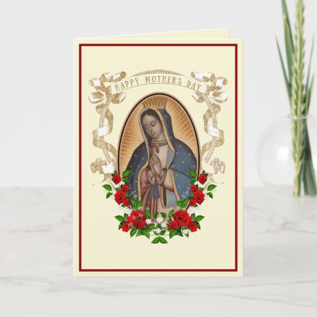 Tarjeta de Día de la Madre de la Virgen María de G (Anverso)