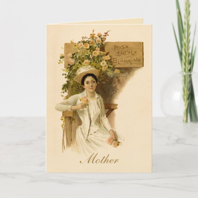 Tarjeta de Día de la Madre de las viejas Rosas vic (Anverso)