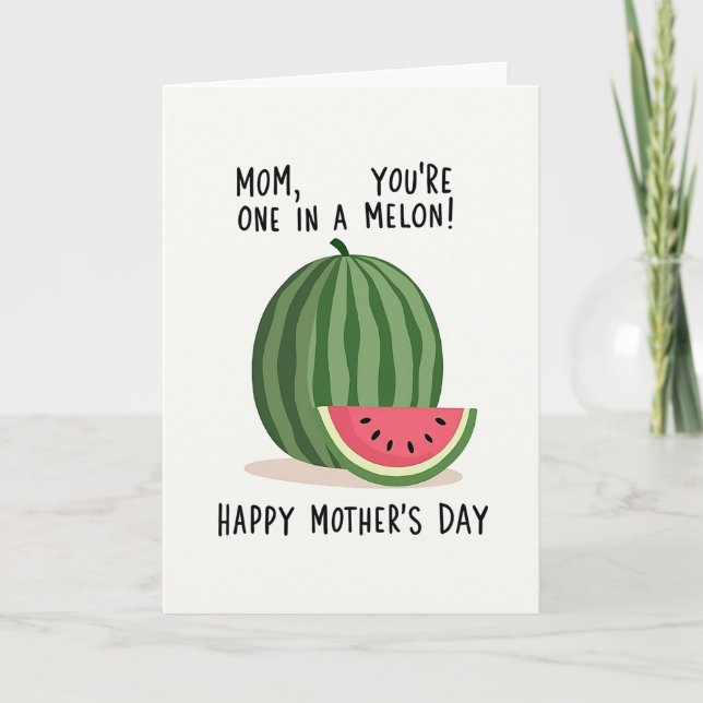 Tarjeta de Día de la Madre de Melón Dulce (Anverso)
