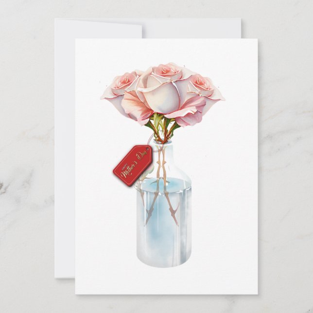 Tarjeta de Día de la Madre de rosas florales (Anverso)