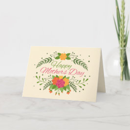 Tarjeta de Día de la Madre de Rosas gráficos rojos