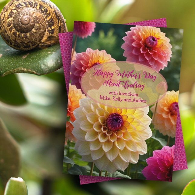 Tarjeta de Día de la Madre de saludo simple Dahlia (Subido por el creador)