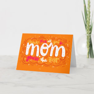Tarjeta de Día de la Madre de tipografía Naranja b