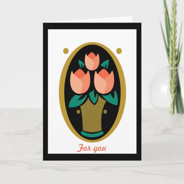 Tarjeta de Día de la Madre de tulipanes holandeses (Anverso)